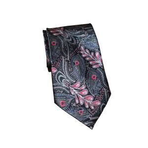 Viva Cravatte Black Paisley Peacock Necktie 100% Polyester
